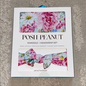 Posh Peanut Swaddle and Headwrap set